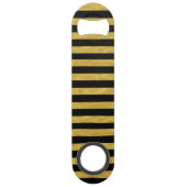 Classy Gold en Black Stripe Speed Flessenopener (Voorkant)