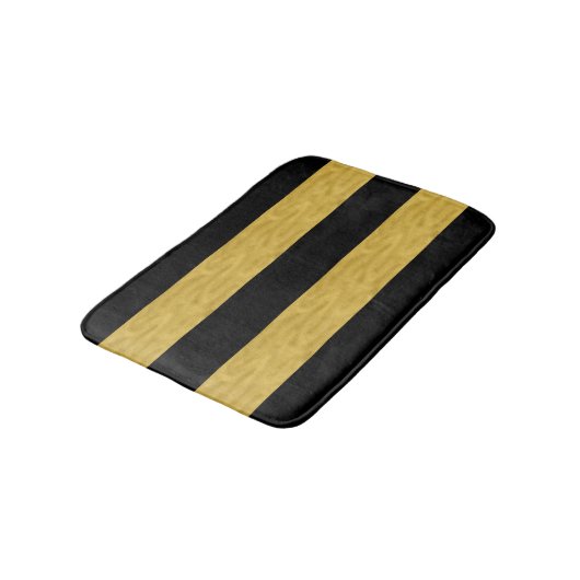 Classy Gold en Black Striped Bath mat (Gekanteld)