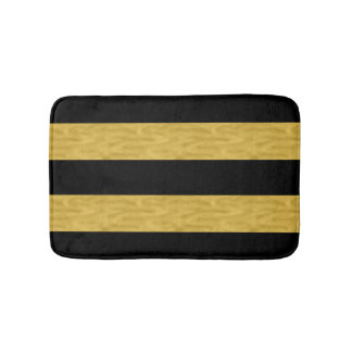 Classy Gold en Black Striped Bath mat