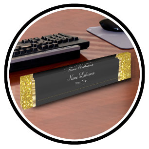 Classy Gold en Glitter Executive Kantoor Naambordje
