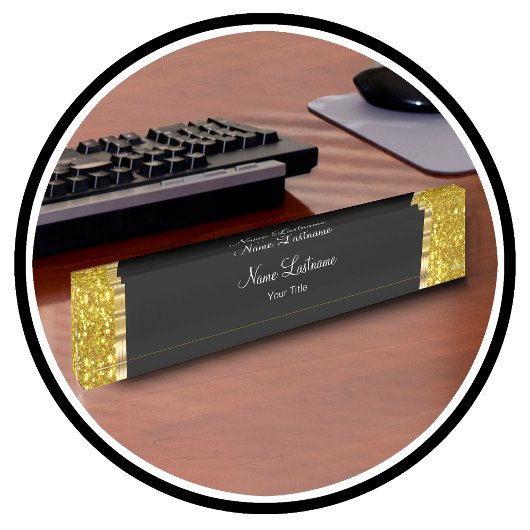 Classy Gold en Glitter Executive Kantoor Naambordje