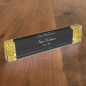 Classy Gold en Glitter Executive Kantoor Naambordje (Zijkant)