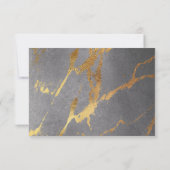 Classy Gold en Grijze marmer RSVP Kaartje (Achterkant)
