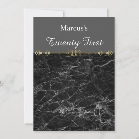 Classy Gold en Marble Birthday Invitation Kaart (Achterkant)