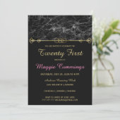 Classy Gold en Marble Birthday Invitation Kaart (Staand voorkant)