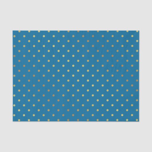 Classy Gold en Royal Blue Polka Dots Tissuepapier (Voorkant)