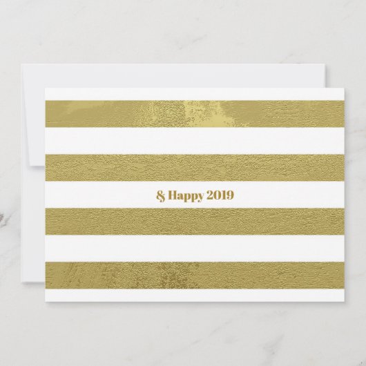 Classy Gold en White - Aangepaste kerstfoto Kaart (Achterkant)
