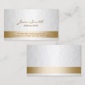 Classy Gold en White Makeup Artist Visitekaartje (Voorkant / Achterkant)