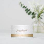 Classy Gold en White Makeup Artist Visitekaartje (Staand voorkant)