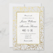 Classy Gold en White Wedding Kaart (Voorkant)