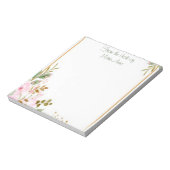 Classy Gold Floral met naam Notitieblok (Linkerzijde)