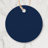 Classy Gold Floral Navy Blue Weddenschap Hartelijk Bedankjes Labels (Achterkant)