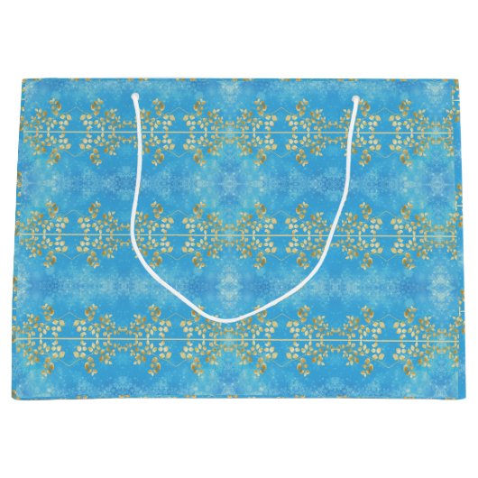 Classy Gold Floral Pattern Groot Cadeauzakje (Voorkant)