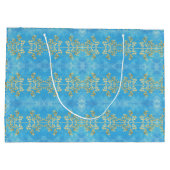 Classy Gold Floral Pattern Groot Cadeauzakje (Achterkant)