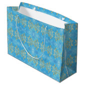 Classy Gold Floral Pattern Groot Cadeauzakje (Achterkant Gekanteld)