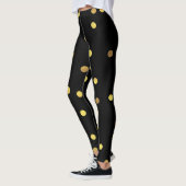 Classy Gold Foil Confetti Black Leggings (Links)