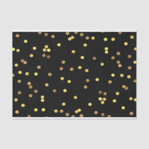 Classy Gold Foil Confetti Black Tissuepapier