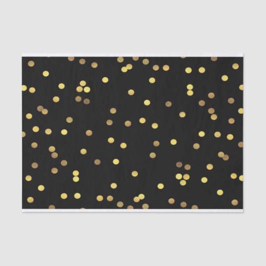 Classy Gold Foil Confetti Black Tissuepapier (Voorkant)