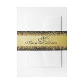 Classy Gold Foil-Confetti op zwart Uitnodigingen Wikkel (Voorkant Voorbeeld)