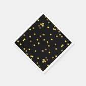 Classy Gold Foil Confetti Zwart Servet (Hoek)