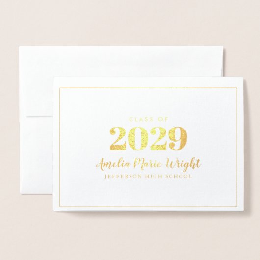 Classy Gold Foil Foto Afstuderen Hartelijk dank Folie Kaarten (Voorkant met envelop)