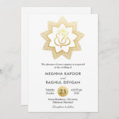 Classy Gold Foil Ganesha | Indische Goederenwedden Kaart (Voorkant / Achterkant)