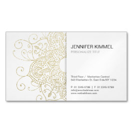 Classy Gold Foil Kijk Mandala Minimalist Magnetisch Visitekaartje