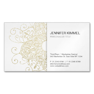 Classy Gold Foil Kijk Mandala Minimalist Magnetisch Visitekaartje