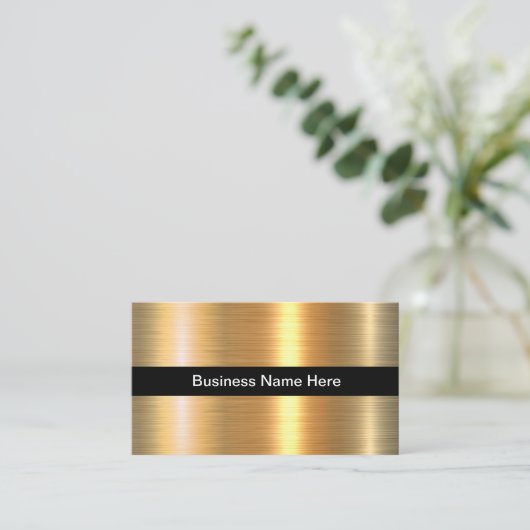 Classy Gold Foil Look Visitekaartjes Design (Staand voorkant)