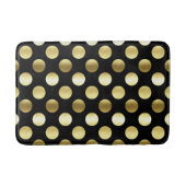 Classy Gold Foil Polka Dots Black Badmat (Voorkant)