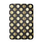 Classy Gold Foil Polka Dots Black Badmat (Voorkant Verticaal)