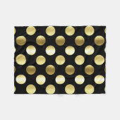 Classy Gold Foil Polka Dots Black Fleece Deken (Voorkant (Horizontaal))