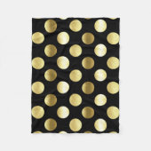 Classy Gold Foil Polka Dots Black Fleece Deken (Voorkant)