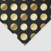 Classy Gold Foil Polka Dots Black Tissuepapier (Detail)