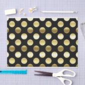 Classy Gold Foil Polka Dots Black Tissuepapier (Craft)