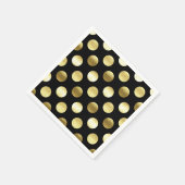 Classy Gold Foil Polka Dots Zwart Servet (Hoek)