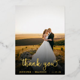 Classy Gold foil Script overspoeld bedankt Folie Feestdagenkaart
