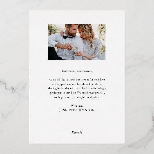 Classy Gold foil Script overspoeld bedankt Folie Feestdagenkaart (Achterkant)