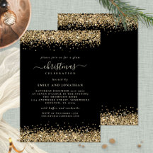 Classy Gold Glitter Black kerstfeest