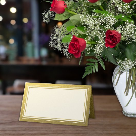 Classy Gold Glitter Border Jubileum Blank Plaatskaartje