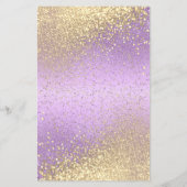 Classy Gold Glitter en Paarse Lavender - Menu (Achterkant)