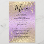 Classy Gold Glitter en Paarse Lavender - Menu (Voorkant)