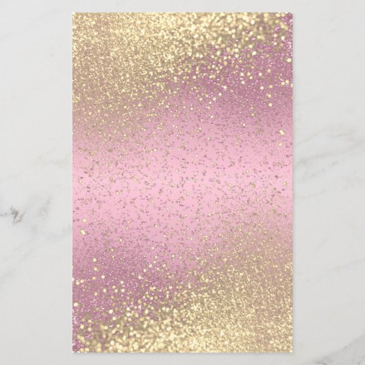 Classy Gold Glitter en roze - Menu (Achterkant)