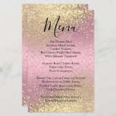 Classy Gold Glitter en roze - Menu (Voorkant / Achterkant)