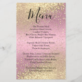 Classy Gold Glitter en roze - Menu (Voorkant)