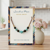 Classy Gold Glitter Marble Jewelry Display Card Visitekaartje