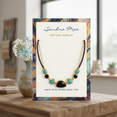 Classy Gold Glitter Marble Jewelry Display Card Visitekaartje