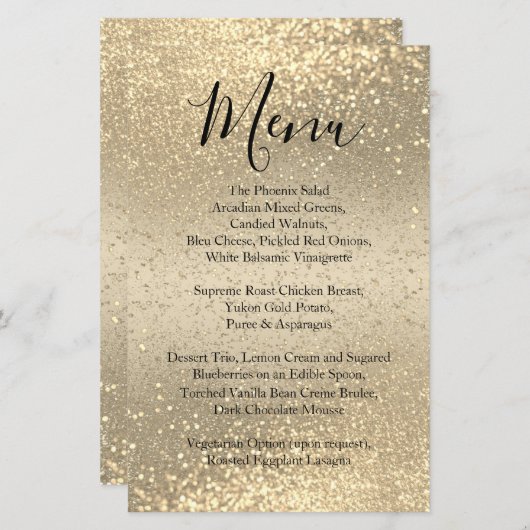 Classy Gold Glitter - Menu (Voorkant / Achterkant)