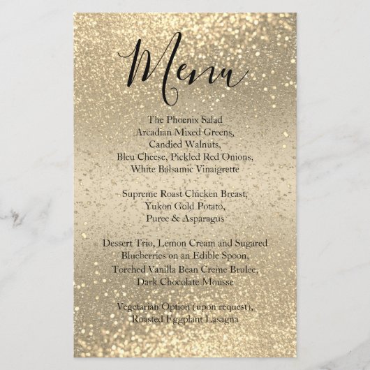 Classy Gold Glitter - Menu (Voorkant)