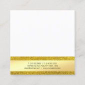 Classy Gold Glitter Modern Elegant Professional Vierkante Visitekaartje (Achterkant)